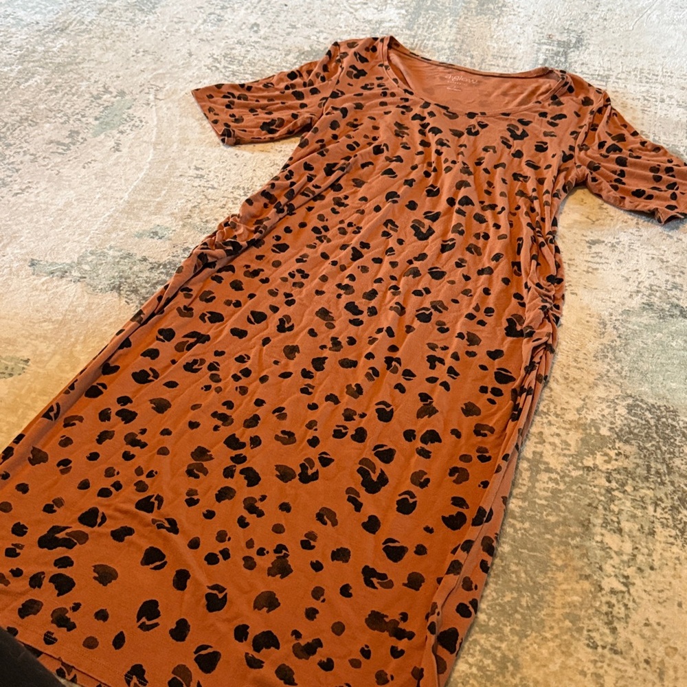 a:glow Maternity Brown Leopard dress